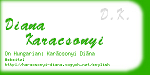 diana karacsonyi business card