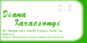 diana karacsonyi business card